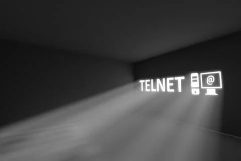 TELNET rays volume light concept 3d illustration Stock Photos