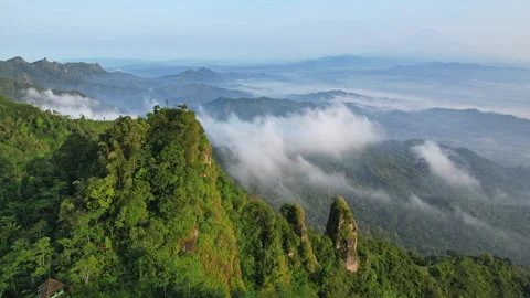 Telomoyo hill, in Kulon Progo, Java island, Indonesia Vídeos de archivo 340240181