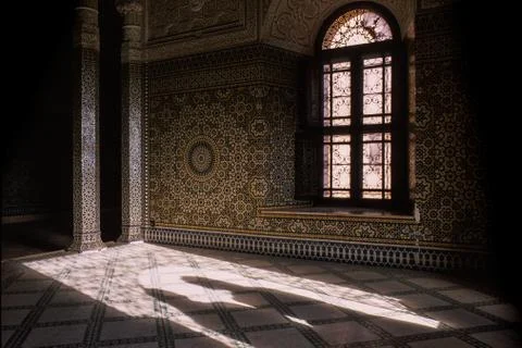 Telouet, Morocco - Dec. 2000: two shadows at the kasbah of Glaoui Stock Photos
