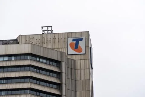 Telstra logo in the Adelaide CBD Stock Photos