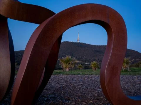Telstra tower shot through an abstract art Фото