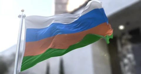 Telugus flag waving-seamless-loop-4k-60fps Video stock 346121501