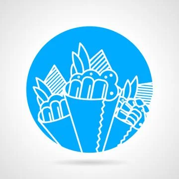 Temaki blue round vector icon Stock Illustration