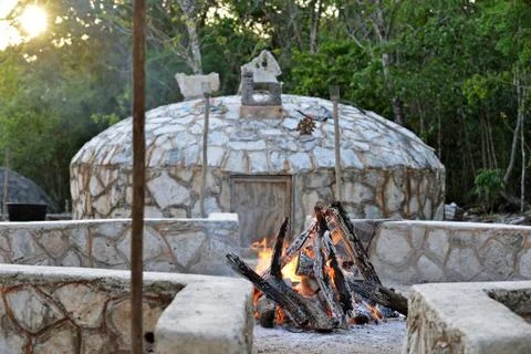Temazcal ceremony Stock Photos