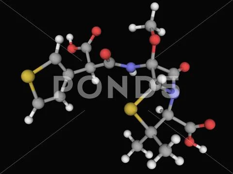 Temocillin drug molecule Stock Illustration