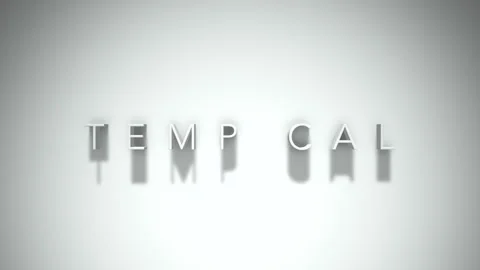 Temp cal 3D title animation with shadows on a white background Stock Footage 297387927