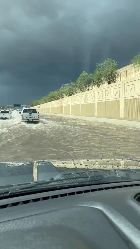 Tempe Highway Flooded After Microburst, Tempe, Arizona, USA - 13 Oct 2025 Stock Footage 321156488