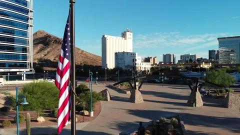 Tempe Mill with American Flag Drone 1 Vídeos de archivo 246338495
