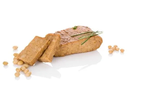 Tempeh isolated on white. Stock Photos