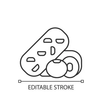 Tempeh linear icon Stock Illustration
