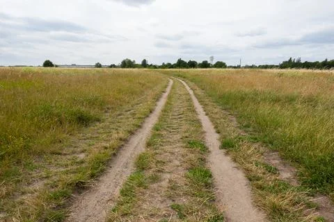 Tempelhofer Feld With Radar Tower In The Background In Berlin, Germany Stock Photos