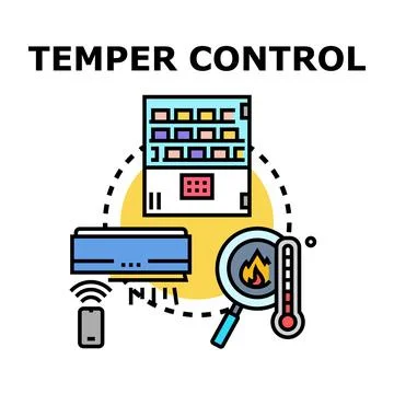Temper control system managing smart climate technology Stock Illustration