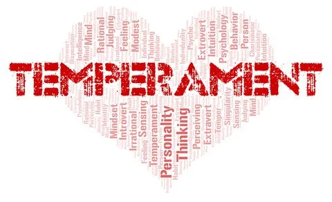 Temperament typography word cloud create with the text only. Stock Illustration
