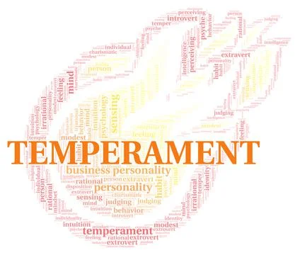 Temperament typography word cloud create with the text only. Stock Illustration