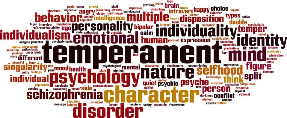 Temperament word cloud Stock Illustration