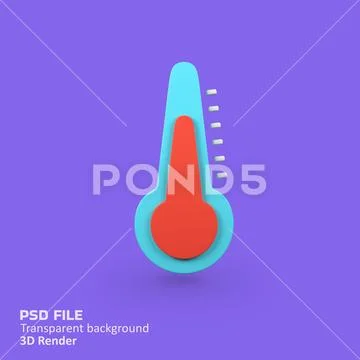 Temperatur weather cold isolated 3d render icon illustration PSD Template