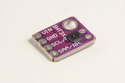 Temperature and pressure sensor for a DIY smart home on a white background. Stock Photos