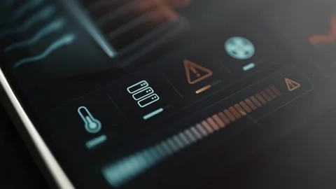 Temperature and server alert status strip Stock Footage 345495941