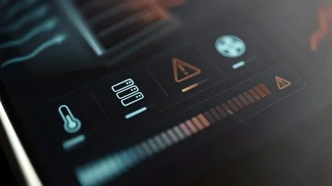 Temperature and server alert status strip Foto stock