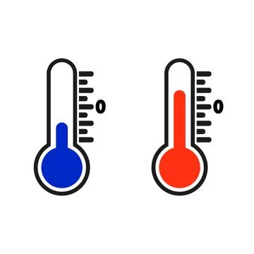 Temperature and thermometer icon. A thermometer that measures air temperature Stock Illustration