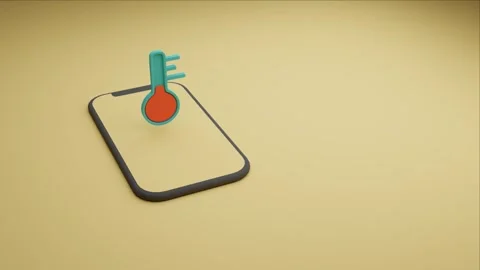 Temperature animation on smartphone. Simple design Stock Footage 266765286