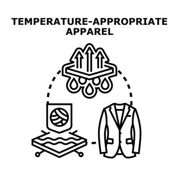 Temperature appropriate apparel concept with breathable fabric Stock Illustration