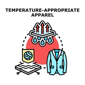 Temperature appropriate apparel concept with breathable fabric 스톡 일러스트