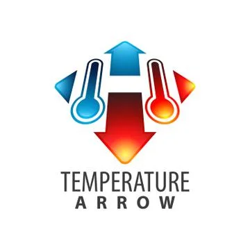 Temperature arrow initial letter H logo concept design. Symbol graphic templa Illustrazione stock