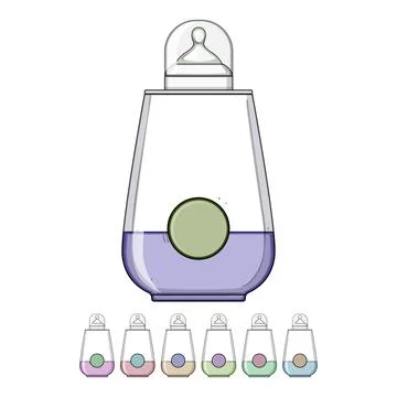 Temperature bottle warmer cartoon vector graphic Illustrazione stock