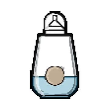 Temperature bottle warmer pixel art vector illustration Illustrazione stock