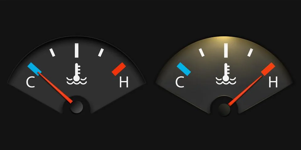 Temperature car gauge with frame. Vector illustration. Eps 10. Vector illustr Stock Illustration
