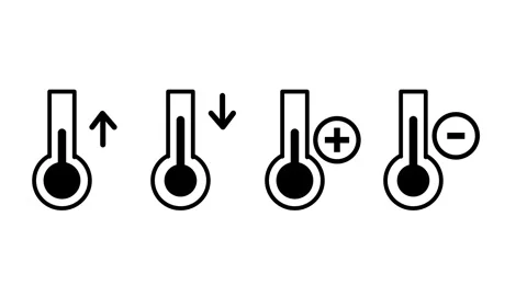 Temperature Change Thermometer Icon Stock Footage 340305627