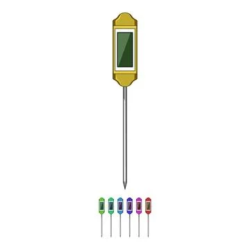 Temperature compost thermometer cartoon vector graphic Illustrazione stock