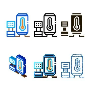 Temperature control device icon vector outline series Stock Illustration