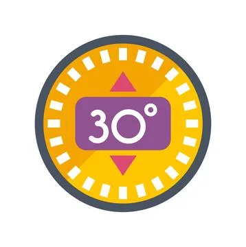 Temperature control dial setting to thirty degrees Stock Illustration