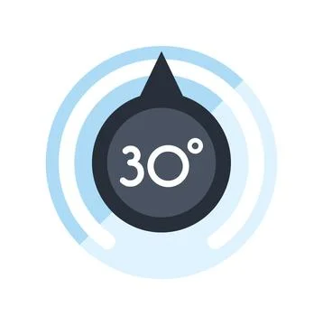 Temperature control dial showing 30 degrees celsius Stock Illustration