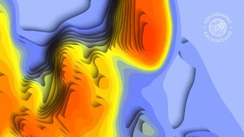 Temperature control gradient background. 3d art vector cutout. Topographical map Illustrazione stock