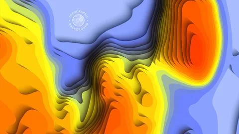 Temperature control gradient background. 3d art vector cutout. Topographical map Illustrazione stock