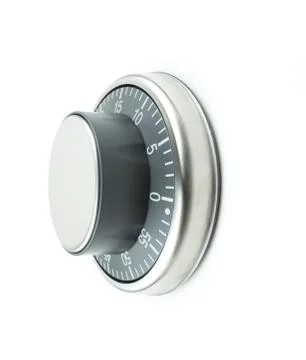 Temperature control knob / dial / button on a white background Stock Photos