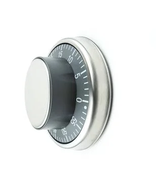  Temperature control knob / dial / timer on a white background Temperature... Stock-Fotos