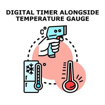 Temperature control measuring analyzing various conditions concept Illustrazione stock