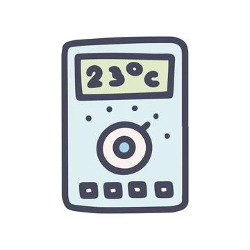 Temperature control panel color vector doodle simple icon Ilustración de archivo
