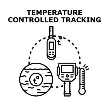 Temperature controlled tracking system concept illustration Stock Illustration