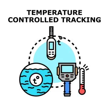 Temperature controlled tracking system concept illustration Stock Illustration