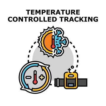 Temperature controlled tracking system for logistics and delivery Stock Illustration