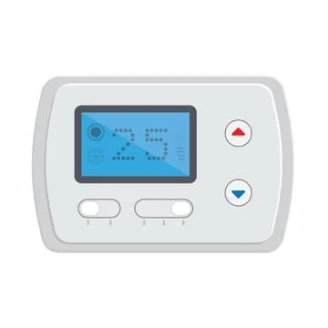 Temperature controller, electronic thermostat with a screen. Stock Illustration