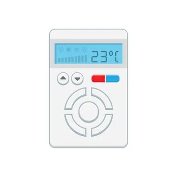 Temperature controller, electronic thermostat with a screen. Stock Illustration
