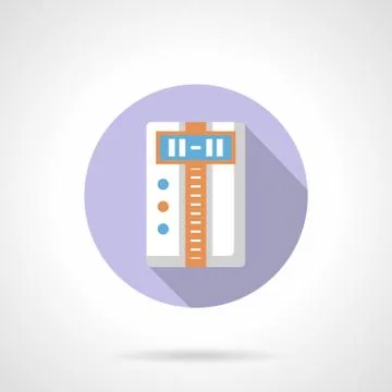 Temperature controller flat round vector icon Stock Illustration