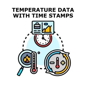 Temperature data logging and analysis concept Stock Illustration