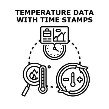 Temperature data logging and analysis concept Stock Illustration